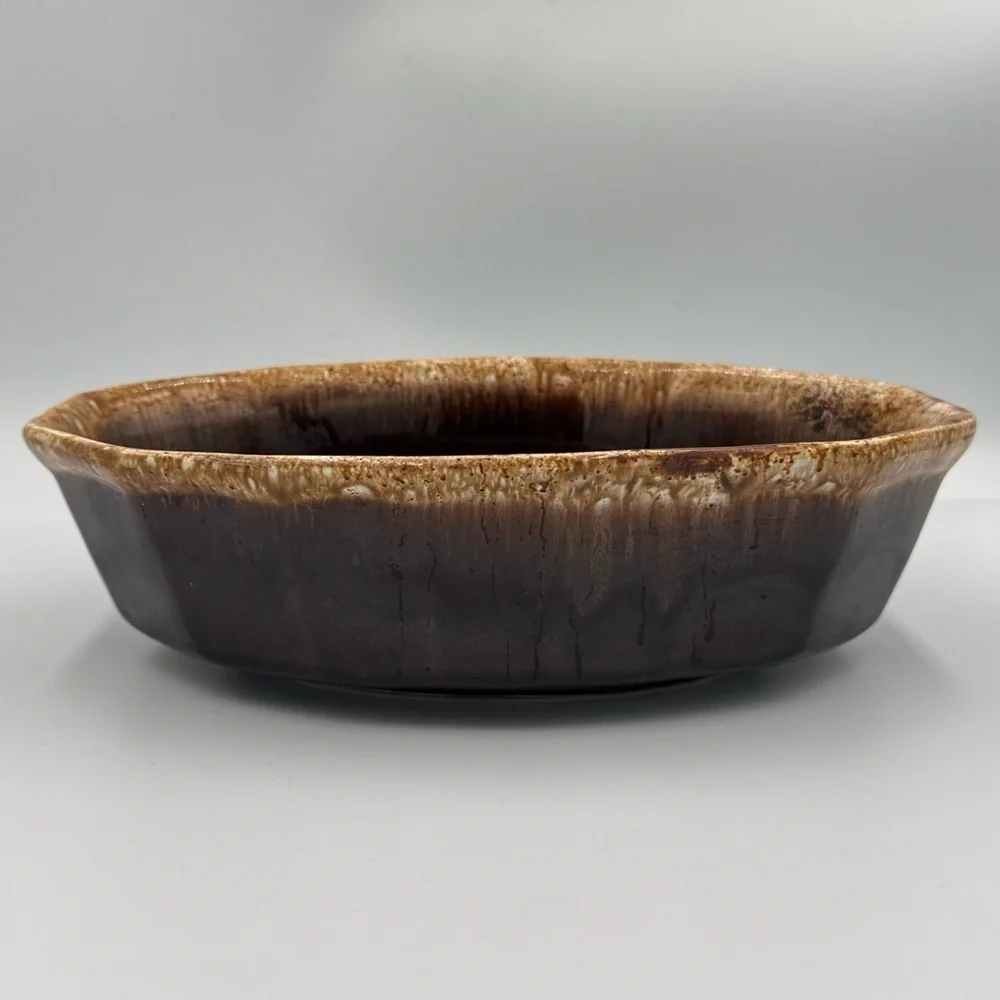 Vintage McCoy Brown Drip Oven Proof Deep Baking Dish #7071